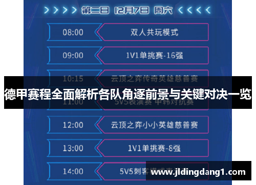 德甲赛程全面解析各队角逐前景与关键对决一览 德甲赛程全面解析各队角逐前景与关键对决一览